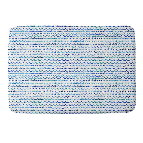 Michelle Mospens Watercolor Waves Memory Foam Bath Mat