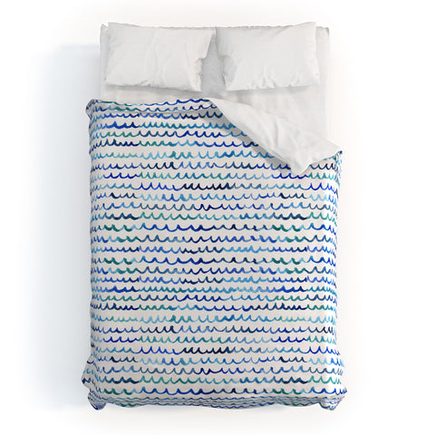 Michelle Mospens Watercolor Waves Duvet Cover
