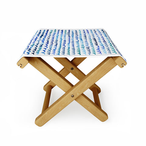 Michelle Mospens Watercolor Waves Folding Stool