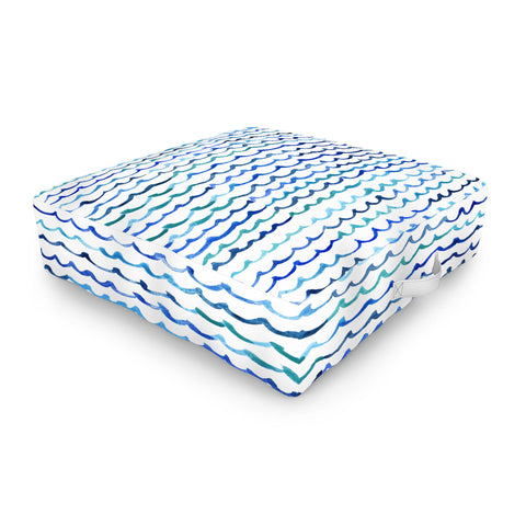 Michelle Mospens Watercolor Waves Outdoor Floor Cushion
