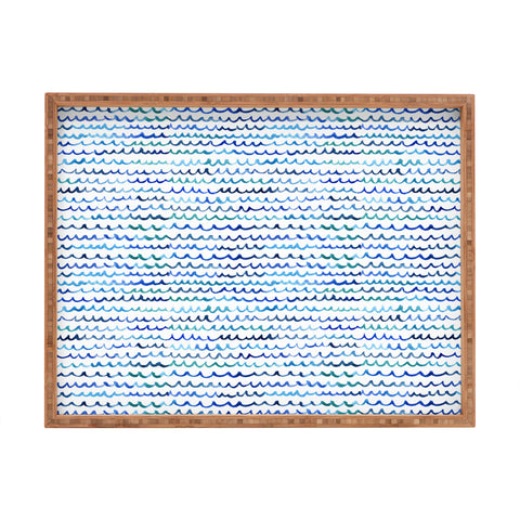 Michelle Mospens Watercolor Waves Rectangular Tray