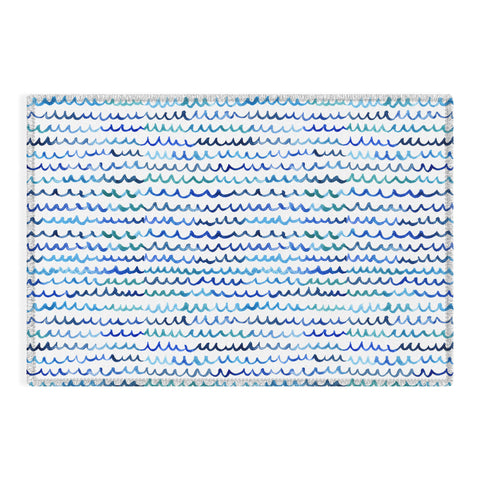 Michelle Mospens Watercolor Waves Outdoor Rug