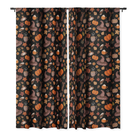 Mieken Petra Designs Cozy Halloween Blackout Window Curtain