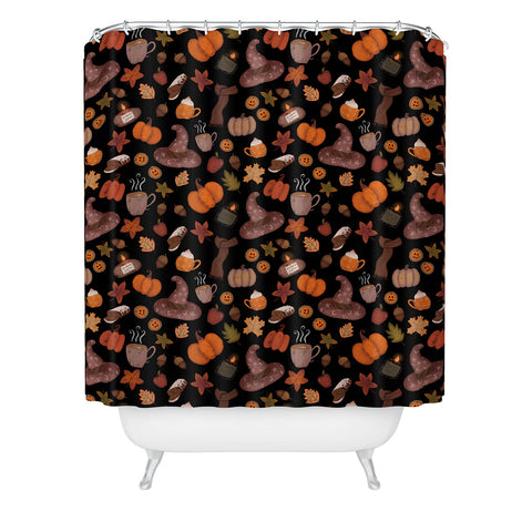 Mieken Petra Designs Cozy Halloween Shower Curtain