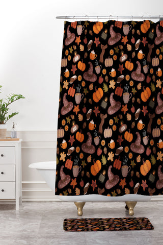 Mieken Petra Designs Cozy Halloween Shower Curtain And Mat