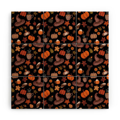 Mieken Petra Designs Cozy Halloween Wood Wall Mural