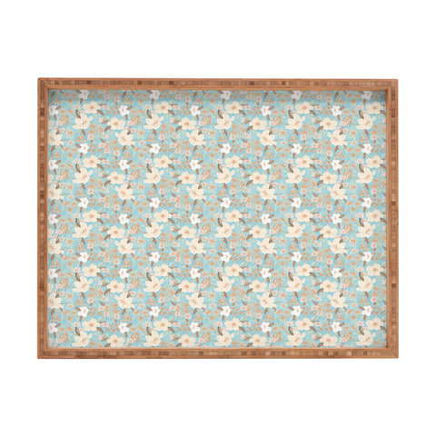 Mieken Petra Designs Ditsy Marker Florals Turquois Rectangular Tray