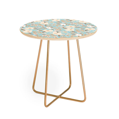 Mieken Petra Designs Ditsy Marker Florals Turquois Round Side Table