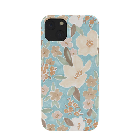 Mieken Petra Designs Ditsy Marker Florals Turquois Phone Case