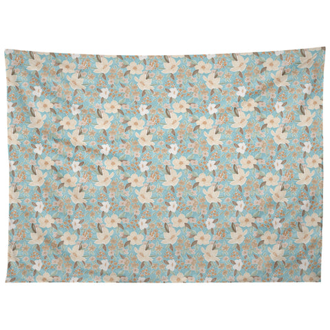 Mieken Petra Designs Ditsy Marker Florals Turquois Tapestry