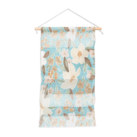 Mieken Petra Designs Ditsy Marker Florals Turquois Wall Hanging Portrait