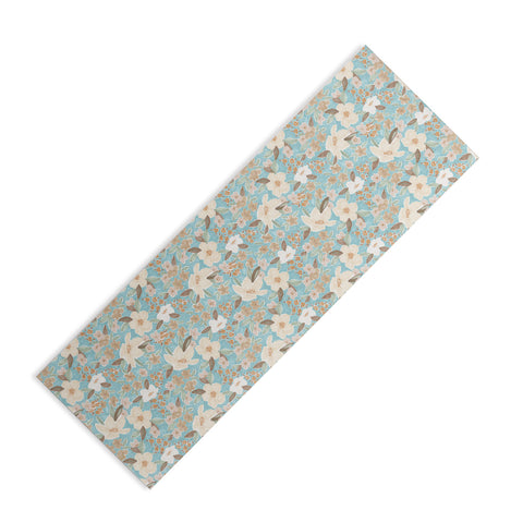 Mieken Petra Designs Ditsy Marker Florals Turquois Yoga Mat