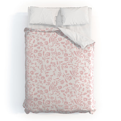 Mieken Petra Designs ditsytoilefloral pink Duvet Cover
