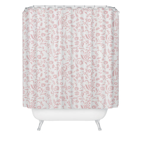 Mieken Petra Designs ditsytoilefloral pink Shower Curtain