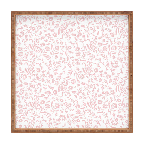 Mieken Petra Designs ditsytoilefloral pink Square Tray