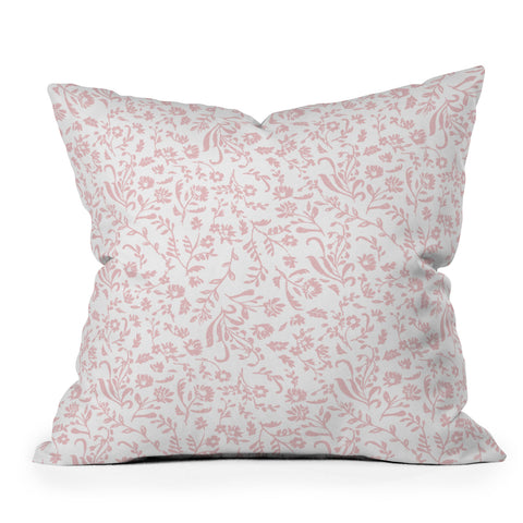 Mieken Petra Designs ditsytoilefloral pink Outdoor Throw Pillow