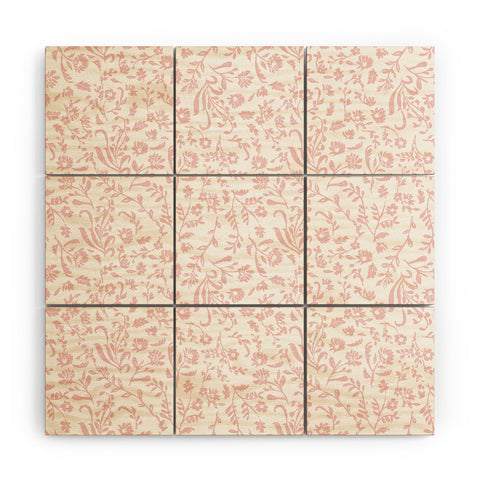 Mieken Petra Designs ditsytoilefloral pink Wood Wall Mural