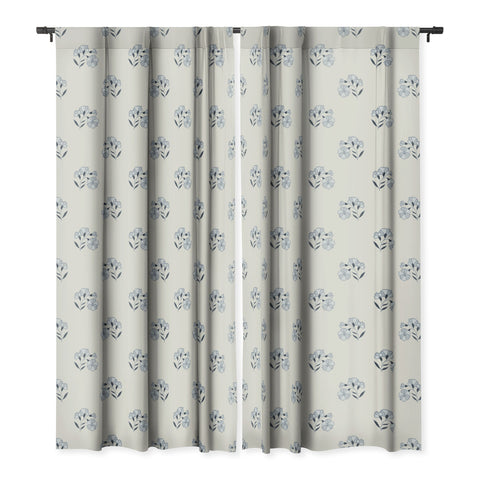 Mieken Petra Designs Floral Block Print Blackout Window Curtain