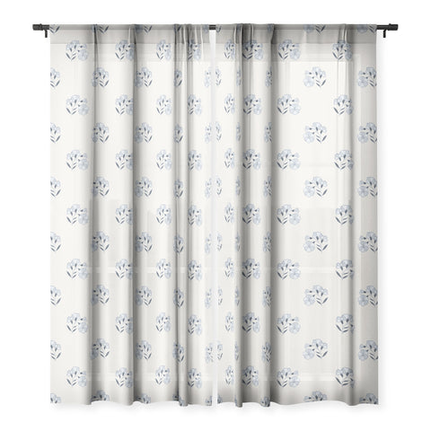 Mieken Petra Designs Floral Block Print Sheer Window Curtain