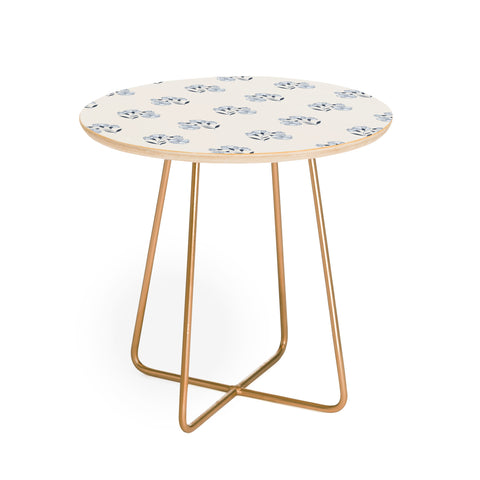 Mieken Petra Designs Floral Block Print Round Side Table