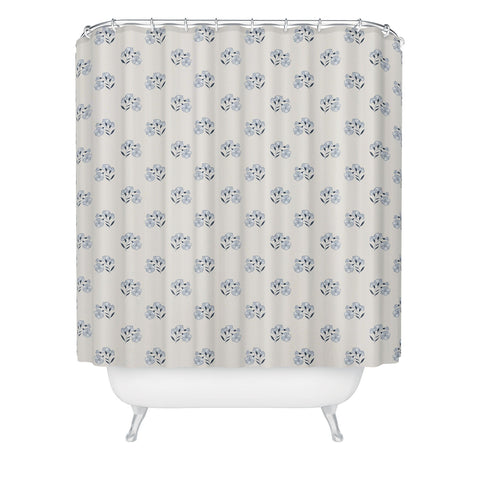 Mieken Petra Designs Floral Block Print Shower Curtain