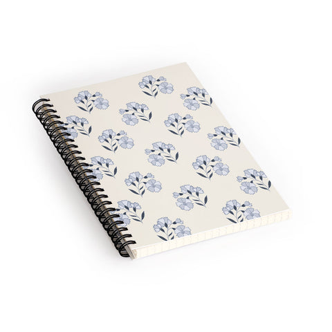 Mieken Petra Designs Floral Block Print Spiral Notebook