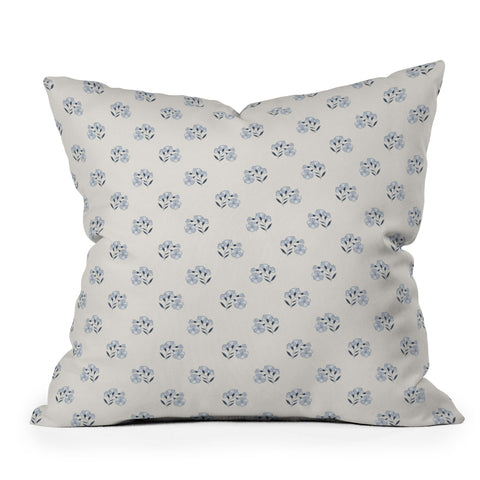 Mieken Petra Designs Floral Block Print Outdoor Throw Pillow