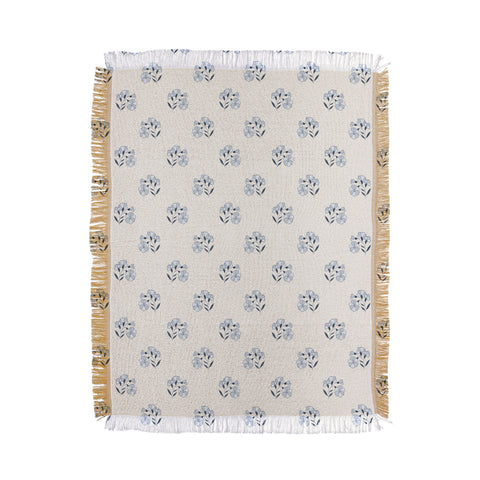 Mieken Petra Designs Floral Block Print Throw Blanket