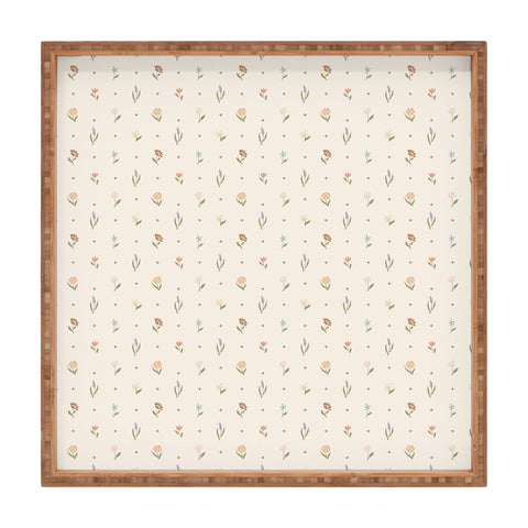 Mieken Petra Designs Folk Wildflowers Square Tray