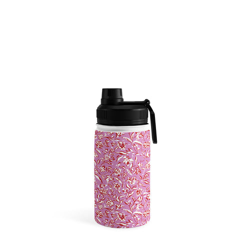 Mieken Petra Designs Painterly Florals Red Orchid Water Bottle