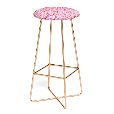 Mieken Petra Designs Painterly Florals Red Orchid Bar Stool