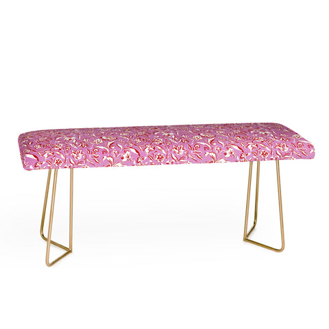 Mieken Petra Designs Painterly Florals Red Orchid Bench