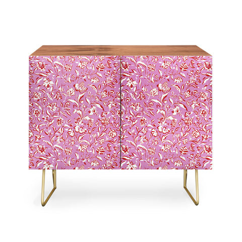 Mieken Petra Designs Painterly Florals Red Orchid Credenza