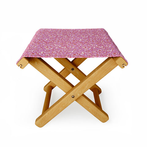 Mieken Petra Designs Painterly Florals Red Orchid Folding Stool