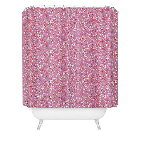Mieken Petra Designs Painterly Florals Red Orchid Shower Curtain