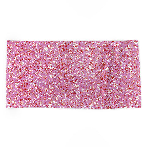Mieken Petra Designs Painterly Florals Red Orchid Beach Towel