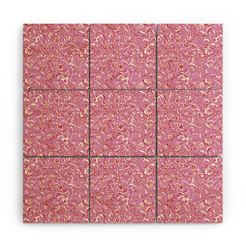 Mieken Petra Designs Painterly Florals Red Orchid Wood Wall Mural