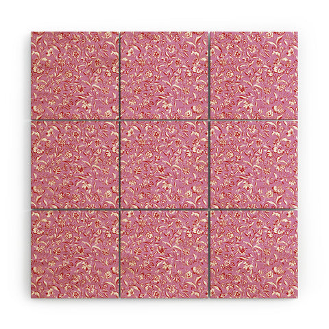 Mieken Petra Designs Painterly Florals Red Orchid Wood Wall Mural