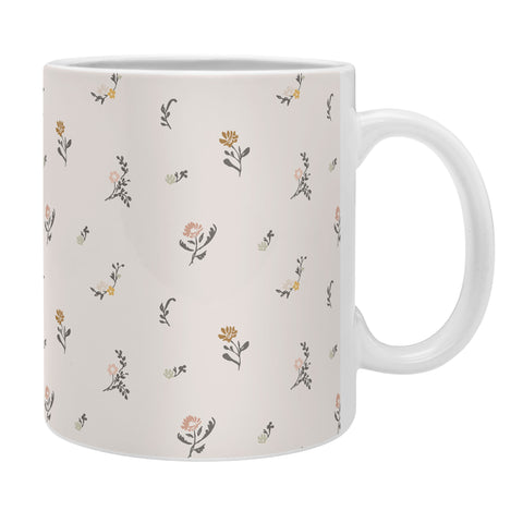 Mieken Petra Designs Sweet Pea Ditsy Floral Pink Coffee Mug