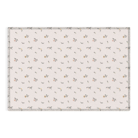 Mieken Petra Designs Sweet Pea Ditsy Floral Pink Outdoor Rug