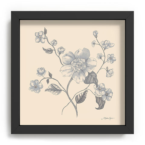 Mieken Petra Designs Vintage Blue Floral Recessed Framing Square