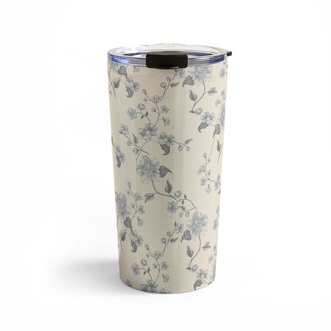 Mieken Petra Designs Vintage Blue Floral Travel Mug