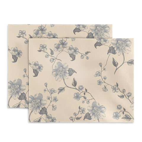 Mieken Petra Designs Vintage Blue Floral Placemat