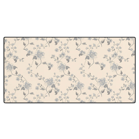 Mieken Petra Designs Vintage Blue Floral Desk Mat