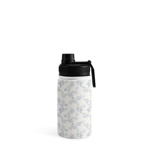Mieken Petra Designs Vintage Toile Floral Blue Water Bottle
