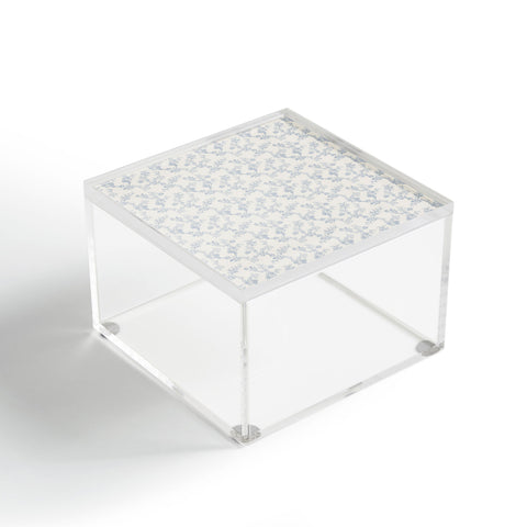 Mieken Petra Designs Vintage Toile Floral Blue Acrylic Box