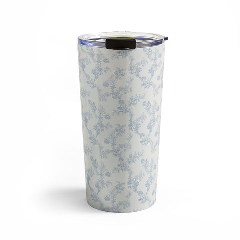 Mieken Petra Designs Vintage Toile Floral Blue Travel Mug