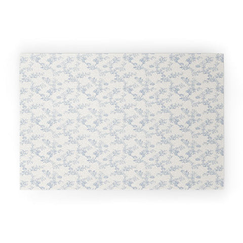 Mieken Petra Designs Vintage Toile Floral Blue Welcome Mat
