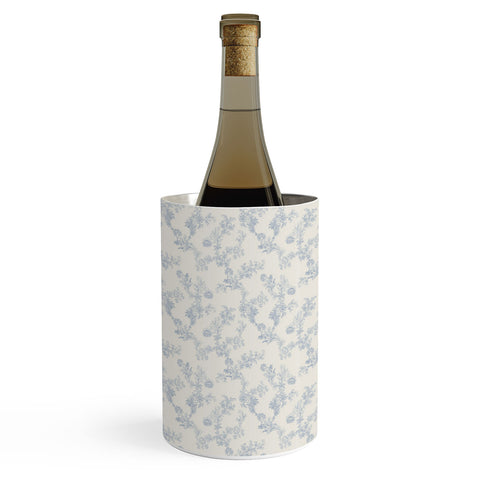 Mieken Petra Designs Vintage Toile Floral Blue Wine Chiller