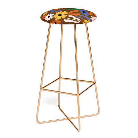Miho Abstract floral pattern Bar Stool